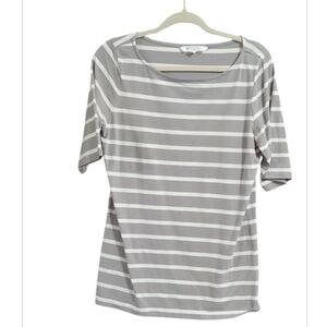 Real Conforts By Chadwick Classic Gray Striped Tee Size MT